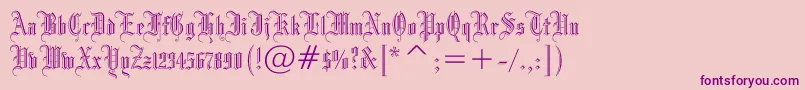 Drpogothicc-fontti – violetit fontit vaaleanpunaisella taustalla