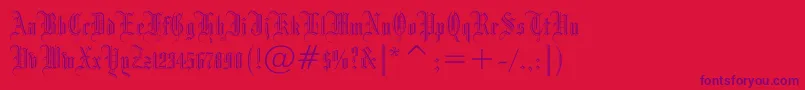 Drpogothicc-Schriftart – Violette Schriften auf rotem Hintergrund