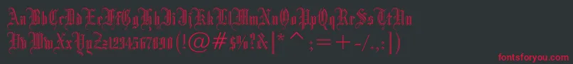Drpogothicc-Schriftart – Rote Schriften auf schwarzem Hintergrund