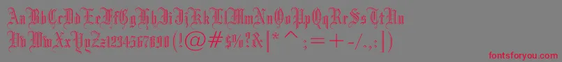 Drpogothicc-Schriftart – Rote Schriften auf grauem Hintergrund