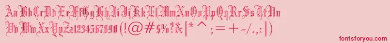 Drpogothicc-fontti – punaiset fontit vaaleanpunaisella taustalla