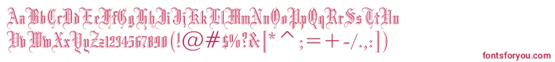 Drpogothicc-Schriftart – Rote Schriften auf weißem Hintergrund