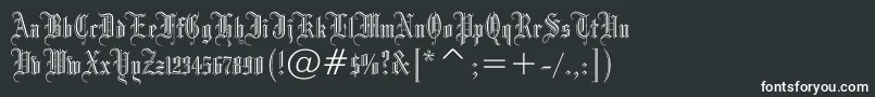 Drpogothicc-Schriftart – Weiße Schriften auf schwarzem Hintergrund
