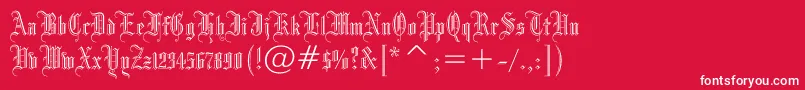 Drpogothicc-Schriftart – Weiße Schriften auf rotem Hintergrund