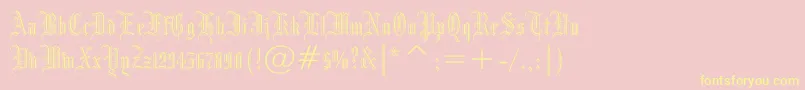 Drpogothicc-Schriftart – Gelbe Schriften auf rosa Hintergrund