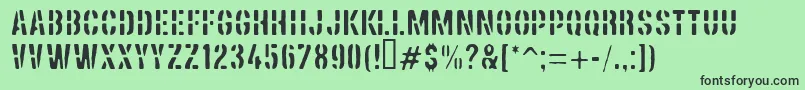 PfdieselCargo Font – Black Fonts on Green Background