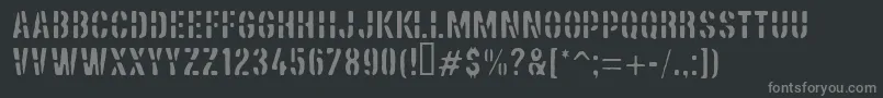 Шрифт PfdieselCargo – серые шрифты на чёрном фоне