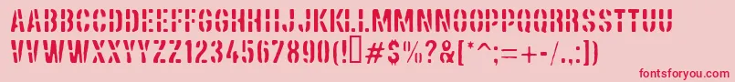 PfdieselCargo Font – Red Fonts on Pink Background
