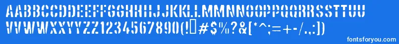 PfdieselCargo Font – White Fonts on Blue Background