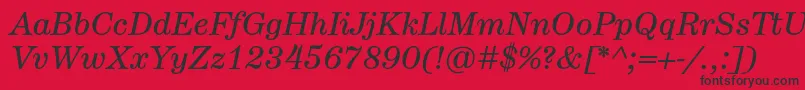 HerculestextItalic Font – Black Fonts on Red Background