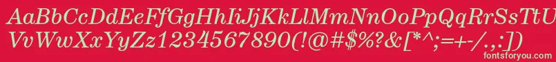 HerculestextItalic Font – Green Fonts on Red Background