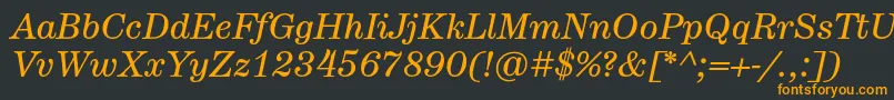 フォントHerculestextItalic – 黒い背景にオレンジの文字