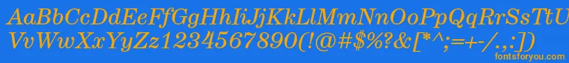 HerculestextItalic Font – Orange Fonts on Blue Background