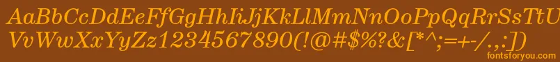 HerculestextItalic Font – Orange Fonts on Brown Background