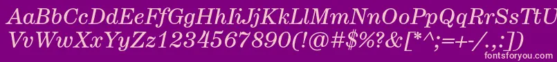 HerculestextItalic Font – Pink Fonts on Purple Background