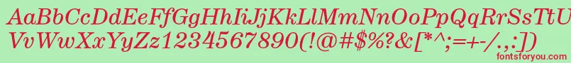 HerculestextItalic Font – Red Fonts on Green Background