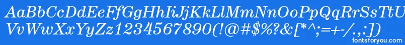 HerculestextItalic Font – White Fonts on Blue Background