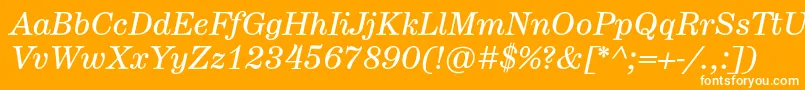 フォントHerculestextItalic – オレンジの背景に白い文字