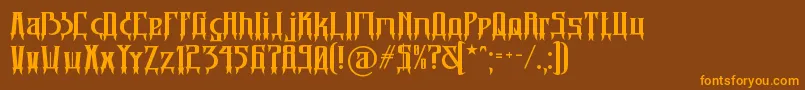 Sigil Font – Orange Fonts on Brown Background