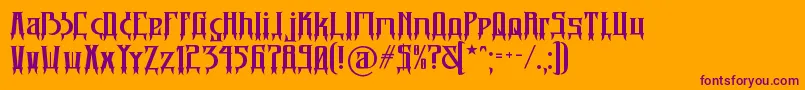 Sigil Font – Purple Fonts on Orange Background