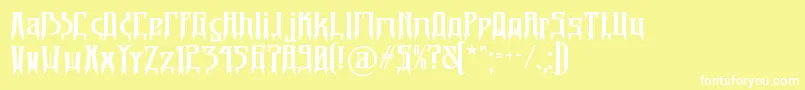 Sigil Font – White Fonts on Yellow Background