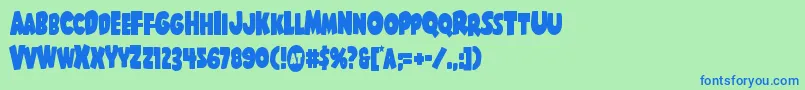 フォントShablagoocond – 青い文字は緑の背景です。