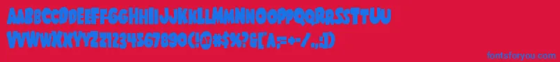 Shablagoocond Font – Blue Fonts on Red Background