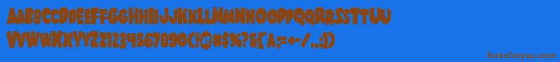 Shablagoocond Font – Brown Fonts on Blue Background