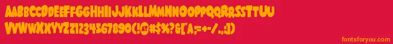 Shablagoocond Font – Orange Fonts on Red Background