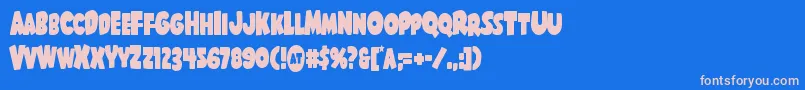 Shablagoocond Font – Pink Fonts on Blue Background