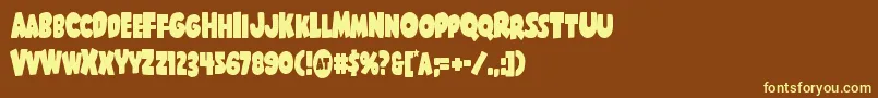 Shablagoocond Font – Yellow Fonts on Brown Background