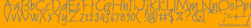 Jamesalmacen-Schriftart – Graue Schriften auf orangefarbenem Hintergrund