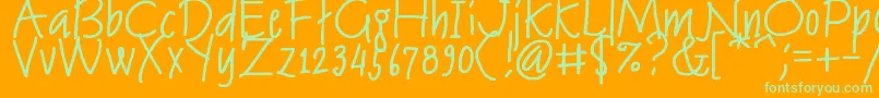 Jamesalmacen Font – Green Fonts on Orange Background