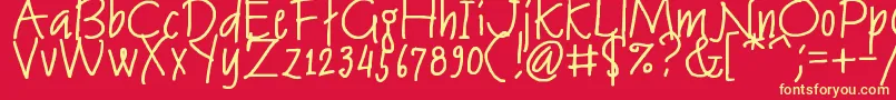 Jamesalmacen Font – Yellow Fonts on Red Background