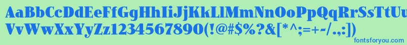 JimbostdBlackcondensed Font – Blue Fonts on Green Background