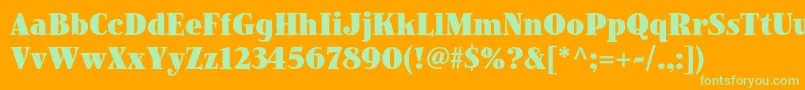 JimbostdBlackcondensed Font – Green Fonts on Orange Background