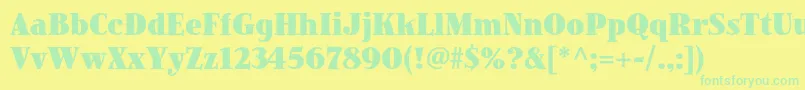 JimbostdBlackcondensed Font – Green Fonts on Yellow Background