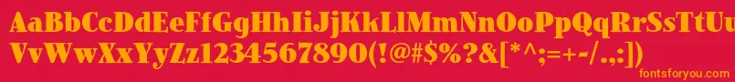 JimbostdBlackcondensed Font – Orange Fonts on Red Background