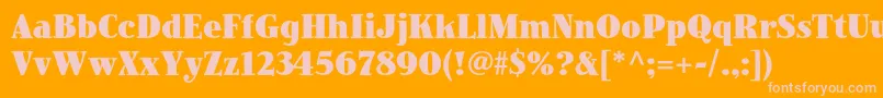 Шрифт JimbostdBlackcondensed – розовые шрифты на оранжевом фоне