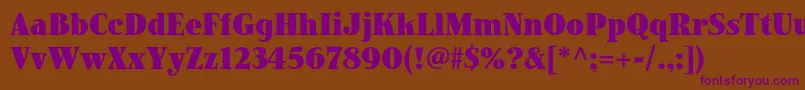 JimbostdBlackcondensed Font – Purple Fonts on Brown Background