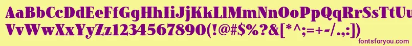 JimbostdBlackcondensed Font – Purple Fonts on Yellow Background