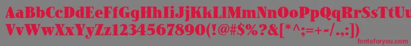 JimbostdBlackcondensed-fontti – punaiset fontit harmaalla taustalla
