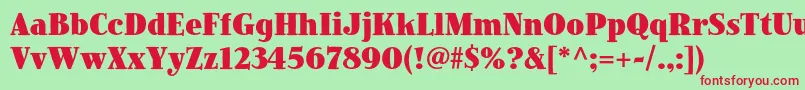 JimbostdBlackcondensed Font – Red Fonts on Green Background