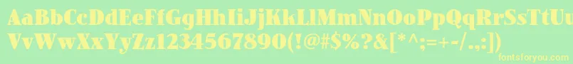 Шрифт JimbostdBlackcondensed – жёлтые шрифты на зелёном фоне