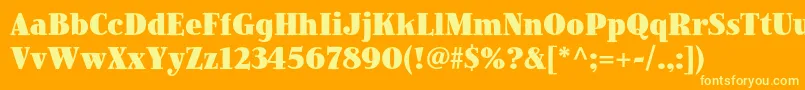 フォントJimbostdBlackcondensed – オレンジの背景に黄色の文字