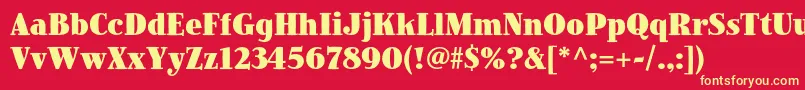 JimbostdBlackcondensed Font – Yellow Fonts on Red Background