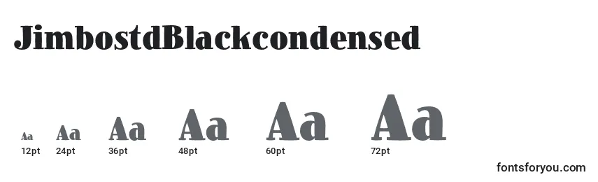 JimbostdBlackcondensed Font Sizes
