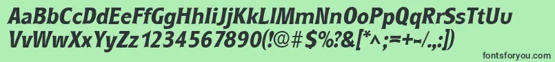 RoundestBoldItalic Font – Black Fonts on Green Background