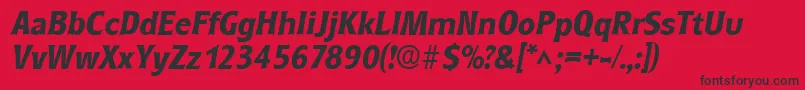 RoundestBoldItalic Font – Black Fonts on Red Background