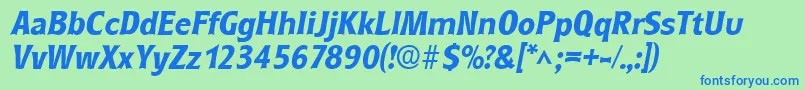 RoundestBoldItalic Font – Blue Fonts on Green Background
